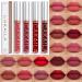 Petansy 18 Colors Matte Lipstick Set Nude Velvet Matte Liquid Lipstick Non-Stick Cup Not Fade Waterproof Lip Gloss Set with Gift Box (18 Color/Set)