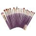 20pcs Makeup Brush Kit Professional Makeup Brush Tool Portable Super Soft Fiber Cosmetic Loose Powder Eyeshadow Brushes Eye Shadow Mascara Brush Beauty Tools for Women (Purple)