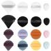 UFRITAN 16 Pieces Powder Puff Face Triangle/Round Shape Makeup Tool for Loose Powder Soft Body Cosmetic Foundation Sponge Mineral Powder Wet Dry Makeup Tool Velour Puffs with Ribbon Strap