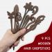 9 Pack Handmade Chinese Brown Wood Hair Sticks - Elegant Hairpins and Clips for Bun Chignon - Decorative Wooden Chopsticks for Hair - Buy Online on GoSupps.com