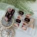 Gold & Brown Short Press On Nails - 24PCS Reusable Artificial Acrylic False Nails for Women - Buy Online on GoSupps.com