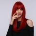 52cm Red Wig for Women - Heat-Resistant Fiber with Straight Bangs | Perfect for Daily Wear & Cosplay - Buy Online on GoSupps.com