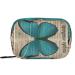 Pfrewn Pill Organizer Case 7 Day Blue Butterfly Morpho Amathonte Old Vintage Travel Pill Box with Zipper Portable Small Weekly Vitamin Medicine Supplement Holder Pouch Bag