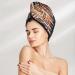 Hair Towel Wrap | Quick Drying Turban with Button | Vintage Coffee Design | Best Hair Drying Towel for Effortless Styling - Buy Online on GoSupps.com