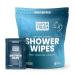 Super Fresh FunkBlock Shower Wipes - Large Body Wipes for Hygiene, Camping Wipes, Gym & Travel. No Rinse Bathing Wipes with Aloe & Vitamin E. Unscented. Bag of (10) Individually Wrapped Wipes 10 Wipes