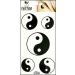 Umama Tattoos 1 Sheet Yin Yang Temporary Tattoos Patterned Body Art Waterproof Mens Womens Yin Yang Chinese Taoism Symbol Sticker Fun Party Tattoo Fake Mix Color 8X4 Inch