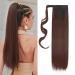 S -noilite clip in Extensions Hair Part braid ponytail smooth hair extension Real naturally art hair like real hair wrap on ponytail various colors 58cm - dark auburn