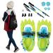 G2 16 Inch Kids Snowshoes, Storage Bag, Fast Ratchet Binding and Buckle Design, for Child Youth Boys and Girls (Green/Blue) Green(with Trekking Poles)