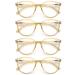 MODFANS Set of 4 Reading Glasses Round Men Women Good Glasses High Quality Fashion Comfortable Great Reading Aid +1.00 4 Yellow