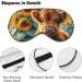 Cute Highland Cow Sleeping Mask with Sunflowers Adjustable Light-Blocking Eye Cover for Men Women Girls & Boys | Watercolor Soft Sleepmask - Buy Online on GoSupps.com