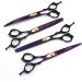 JIESENYU 7.0 in. Pro Pet Grooming Scissors Sharp Edges Cutting +Curved + 2thinning Scissors 4 PCS Set for Dog Grooming (Purple) - Buy Online on GoSupps.com