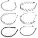 6 pieces unisex black wave headband hair straps hair tires hair accessories headband accessories metal spring wave hair band slip -resistant elastic headband hair straps -black for men women