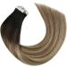 Moresoo Balayage Tape in Human Hair Extensions 16 Inch #1B/6/22 - Black to Medium Brown with Medium Blonde Highlights - 20 Pieces/50g - Buy Online on GoSupps.com