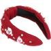 Rhinestone Headband for Women Elegant Jeweled Top Knot Hairband for Valentine Day with Heart Decoration (Dark Red) - Buy Online on GoSupps.com
