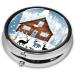 Winter Fawn Round Pill Box | 3 Compartment Travel Organizer | Portable Pill Storage for International Shipping - Buy Online on GoSupps.com
