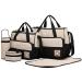 KMRLOFIY 5 Set Baby diaper bag Baby bag Mama wrapping bags handbag shoulder bag bottle holder with diaper pad for travel baby wrap pockets black