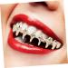Gold Plated Grills Teeth With Star Diamond Design For Men Women Hip Hop Party Accessory Rapper Costume Prop For Events Parties - Buy Online on GoSupps.com