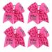 Subesty 7Large Breast Cancer Awareness Girls Cheerleader Hair Bow Elastic Ponytail Holder For Cheerleader Girls Set Of 4 (4 pcs ribbon Cheerleader Hair Bow-f)