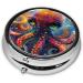 Colorful Cute Octopus Portable Metal Pill Box | Mini 3-Compartment Design for Small Pills | Travel Essential - Buy Online on GoSupps.com