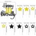 Happy 10th Birthday Cake Topper - Glittery 10 Years Party Decoration Black - Perfect for Cakes & Cupcakes! - Buy Online on GoSupps.com