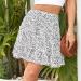 LAEIMILIA Womens Floral Print Mini Skater Skirt - Elastic Waist, Flared & Pleated - White - Size M - Buy Online on GoSupps.com