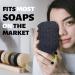 2-Piece MIG4U Exfoliating Soap Bag Set - Bamboo Body Scrubber & Bar Soap Saver Pouch for Shower - Black - Buy Online on GoSupps.com