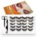 ONAFI False Eyelashes Mink Lashes Fake Eyelashes Kit Dramatic Cat-Eye Fluffy Wispies Eyelash [10 Pairs Pack-5 Styles]