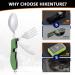 Hikenture Camping Utensils Set - 4-in-1 Stainless Steel Fork Knife Spoon Bottle Opener - Army Green | Travel Eating Cutlery Multitool for Hiking & Scouts - Buy Online on GoSupps.com