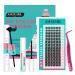 AMZGIRL LASH Lash Extension Kit Eyelash Clusters Individual Lashes Extensions Kits With Cluster Lashes Wispy Lash Bond And Seal Eyelashes Remover And Applicator at Home(Feather5 D-Mix8-16mm kit)