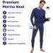 MERINNOVATION Men's 100% Merino Wool Base Layer Set - Indigo Blue - Size Medium - Buy Online on GoSupps.com