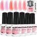 Morovan Builder Nail Gel Kit - 5 in 1 Professional Builder Gel Nail Kit 6 Colors Nail Builder Gel 15ml Builder Gel in a Bottle Extension Nail Hard Gel Nail Builder Manicure Nail Art Design for Women