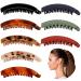 8 Pieces 5.3 Inch Large Banana Clips Big Banana Hair Clips Nonslip Clincher Combs Banana Combs Strong Hold Ponytail Holder Clip Matte Banana Clips for Women and Girls (Retro Color) Dark Red
