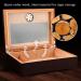 Cigar Humidor Case with Hygrometer Humidifier Handmade Cedar Wood Cigar Box Glass-Top Portable Travel Cigar Case Hold 20-30 Cigars for Men - Buy Online on GoSupps.com