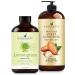 Handcraft Blends Toning Body Set: Sweet Almond Oil (16 Fl Oz) and Lemongrass Essential Oil (4 Fl Oz) 100% Pure & Natural for Invigorating Massage and Skin Firmness