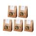 Set Of 50 Convenient Paper Bags For Bread Clear Window Cookie Packaging Bag Practical Food Package Bag For Parties Yellow