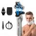 ETENTOUS Shavers for Men Mens Shaver 3 in 1 Mens Electric Shaver IPX7 Waterproof Wet and Dry Shaving USB Type-C Electric Shavers Men Rechargeable with LCD Display & Travel Lock IPX6