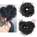 XXL Hairpiece Extensions Bun Hair Tie with Hair Straight Hair Bun Updos Hair Extension for Women 45g Dark Black