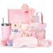 Happy Birthday Gifts for Women Mom Her Friend Sister Wife Grandma Self Care Gifts Spa Gifts Set Relaxing Care Package Spa Basket Valentines Day Mothers Day Birthday Gifts for Your Love (Pink)