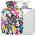 NAANLE hot hot water bottle with reference ethnic tribal transparent hot water bottle hot water bottle for back pain relief from hand feet warmer for neck heat and cold therapy 1 l