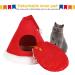 Laamei Cat Bed Christmas Tree Tent House | 2-in-1 Self-Warming Foldable Triangle Cave for Indoor Cats | Cozy Comfort with Christmas Hat Design - Buy Online on GoSupps.com