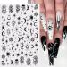 10 Sheets Black White Gothic Nail Art Stickers - Designer 3D Decals for Acrylic Nails - Buy Online on GoSupps.com