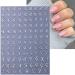 8 Sheets Retro English Letters Nail Stickers | 3D Self-Adhesive Nail Decals for DIY Manicure | Black White Gold & Silver Designs | Perfect for Women - Buy Online on GoSupps.com