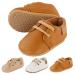 Baby Shoes First Walking Shoes Baby Boy Shoes Baby Girl Shoes Baby Boys Sneakers PU Leather Flats First Walking Shoes Non-Slip Rubber Soles 0-18 Months 6-12 Months Brown