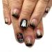Halloween Press on Nails Short Square Black French Fake Nails with Design Ghost Glue on Nails Pumpkin Nails Press ons Gold Glitter Stick on Nails Full Cover Acrylic Nails for Women Girls 24 Pcs Black French Ghost Pumpkin Gold Glitter