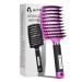 Hair Brush  HIPPIH Faster Blow Drying Detangling Brush  Curved Vented Brush Make Hair Shiny & Healthier  Boar Bristles Hair Brushes for Women Man Wet Dry Curly Thick Straight Hair Purple