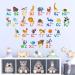 Decowall Colourful Animal Alphabet ABC Kids Wall Stickers - Panda Giraffe Zoo Learning Letter Decals for Nursery & Bedroom - Buy Online on GoSupps.com