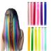 12 Pieces Colored Hair Extension Clip Colorful Straight Hairpiece Wig Party Highlight for Girls Women's Highlights Clip