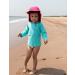 Leveret Long Sleeve Baby Rash Guard UPF 50+ Swim Shirt for Kids & Toddlers, Aqua, 12M - 5T - Buy Online on GoSupps.com
