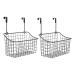 TSCTBA XMSound 2 Pack Grid Storage Baskets with Hooks, Over Cabinet Door Organizer, Wire Basket Hanging Storage Organizer Steel Wire Sink Organization for Kitchen & Bathroom