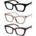 Trendy Oversized Blue Light Readers for Women - Retro Square Stylish Reading Glasses AMOMOMA AM6042 (Black Brown Purple Tortoise) - 1.5x magnification - Buy Online on GoSupps.com